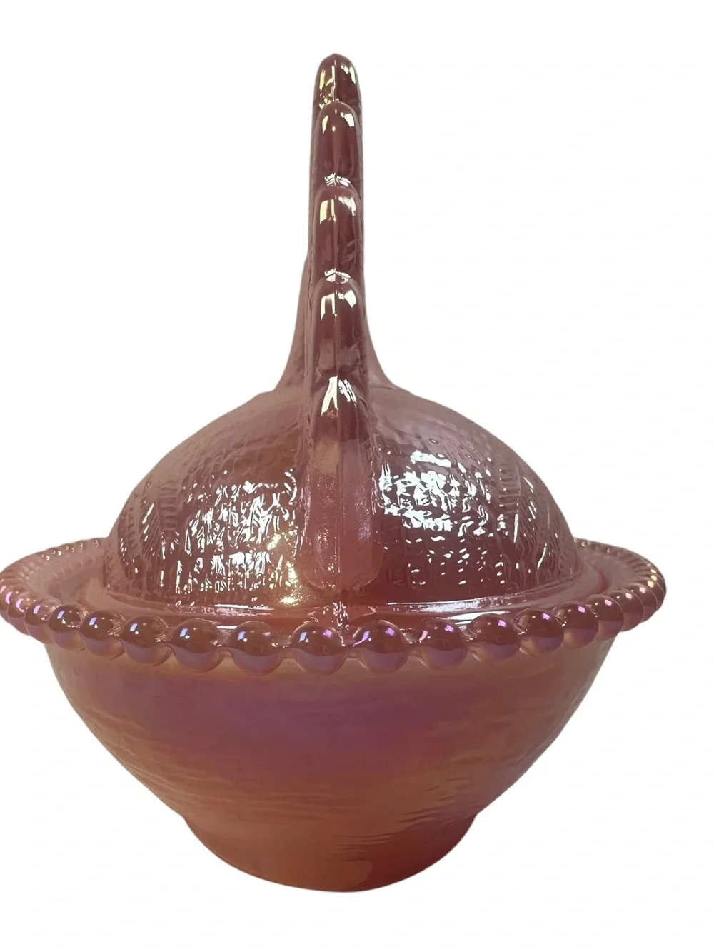 Rose’s Closet Pink Carnival Glass Hen on Nest 3 1/2” tall 4 3/4” long New - Picture 7 of 10